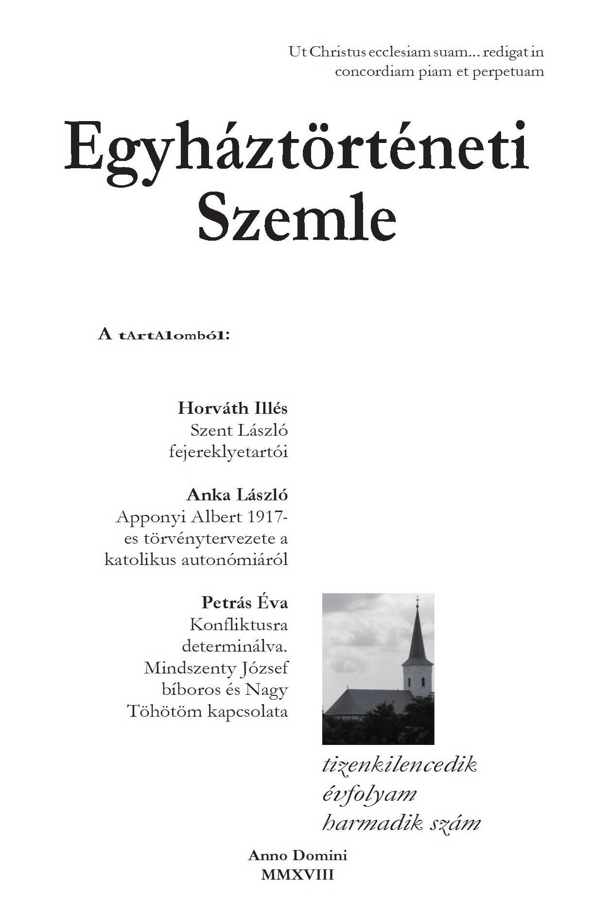 Egyháztörténeti Szemle 2018/3
