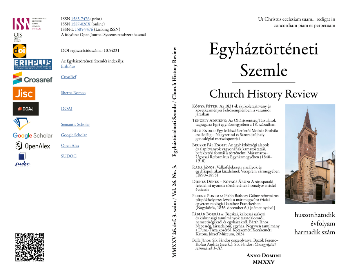 Egyháztörténeti Szemle 2025/3