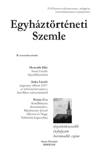 Egyháztörténeti Szemle 2018/3