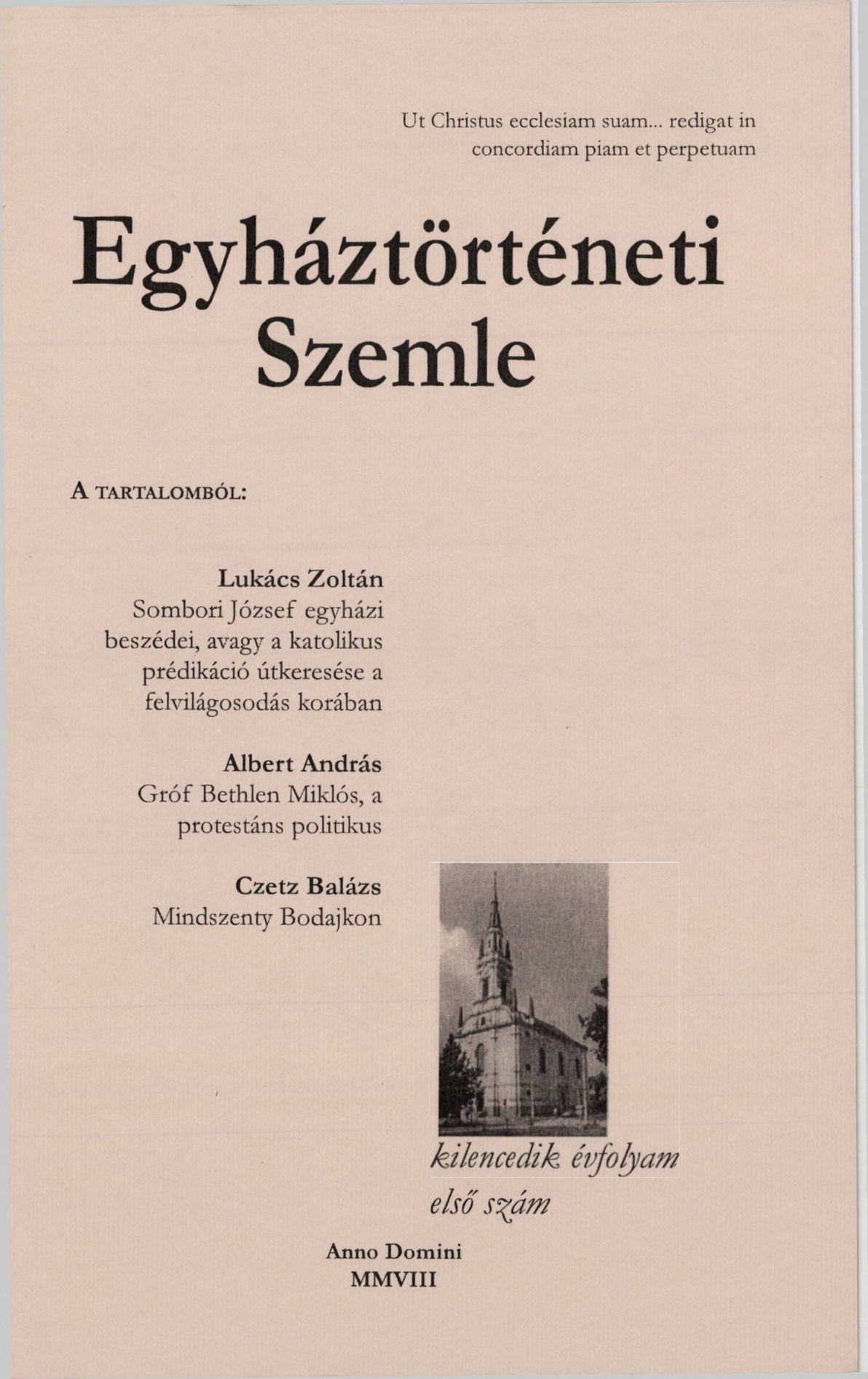 					View Vol. 9 No. 1 (2008): Church History Review
				