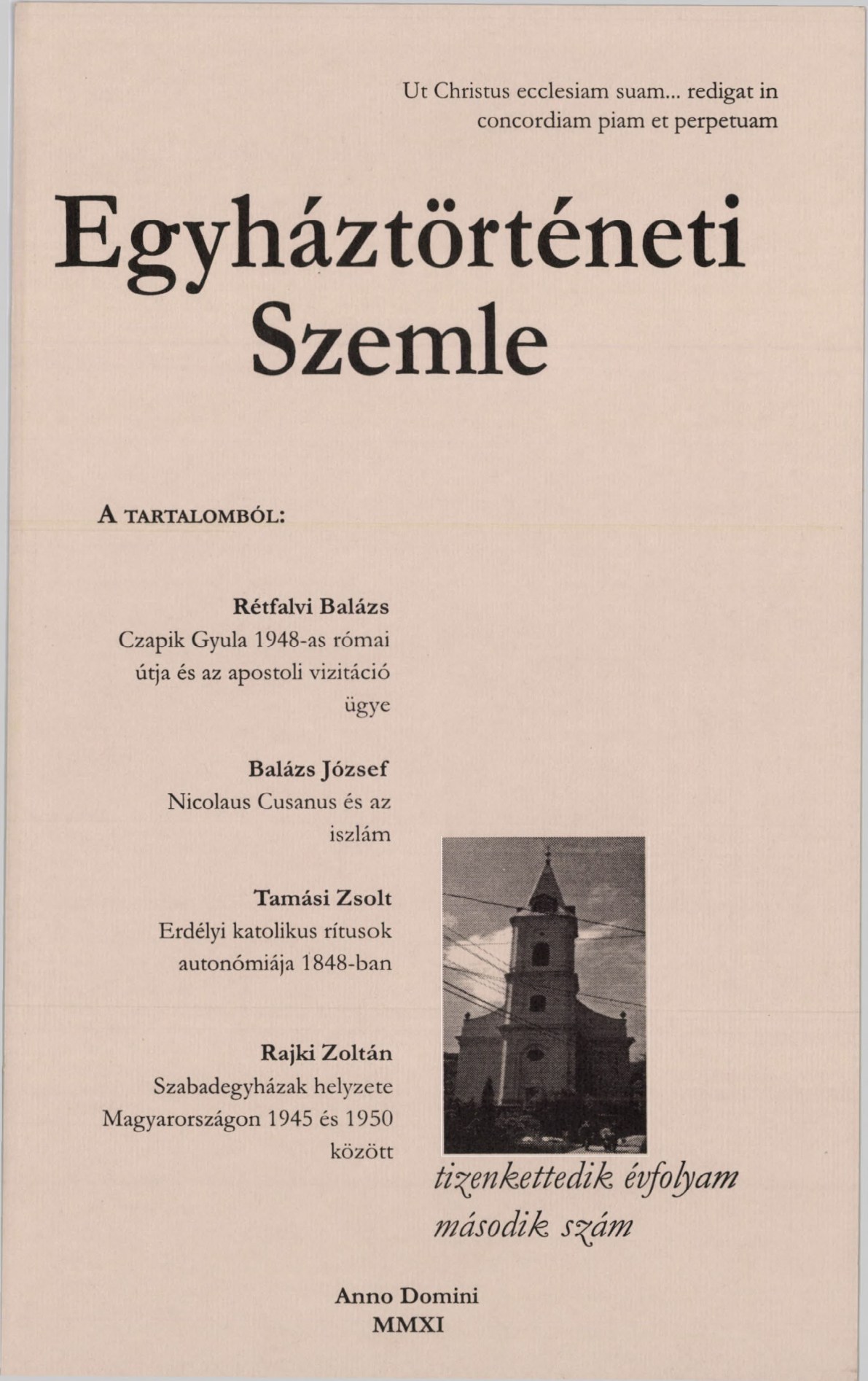 					View Vol. 12 No. 2 (2011): Church History Review
				