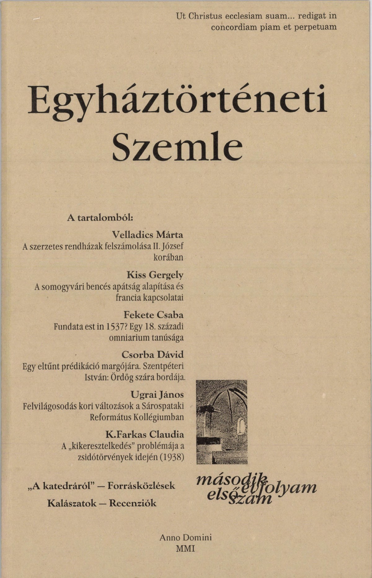 					View Vol. 2 No. 1 (2001): Church History Review
				