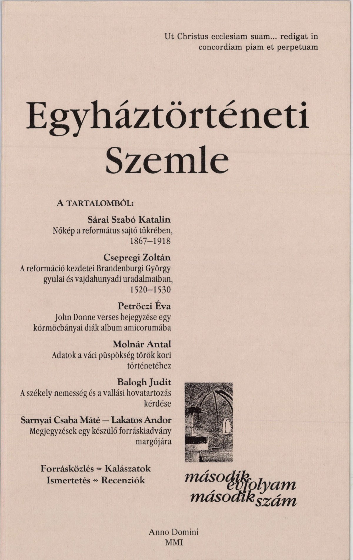 					View Vol. 2 No. 2 (2001): Church History Review
				