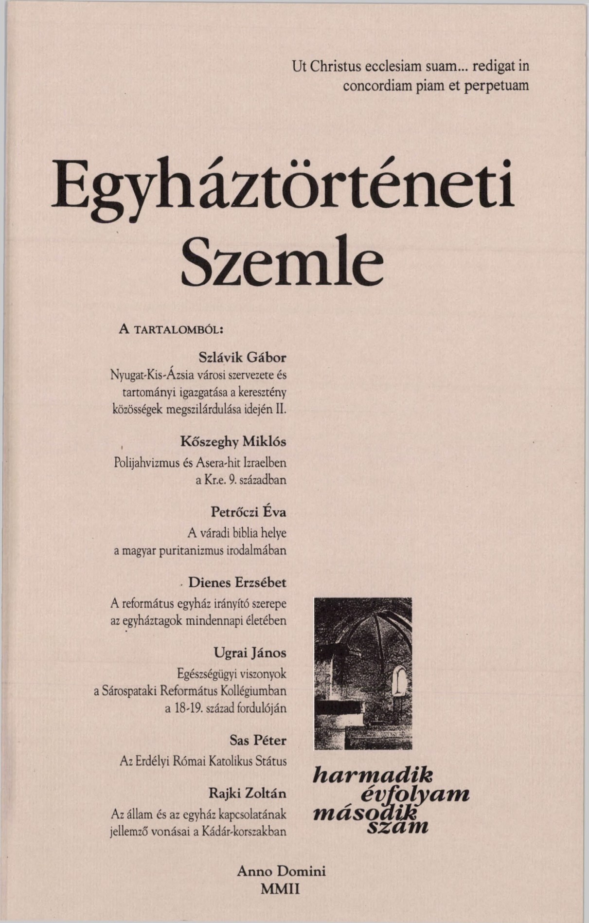 					View Vol. 3 No. 2 (2002): Church History Review
				