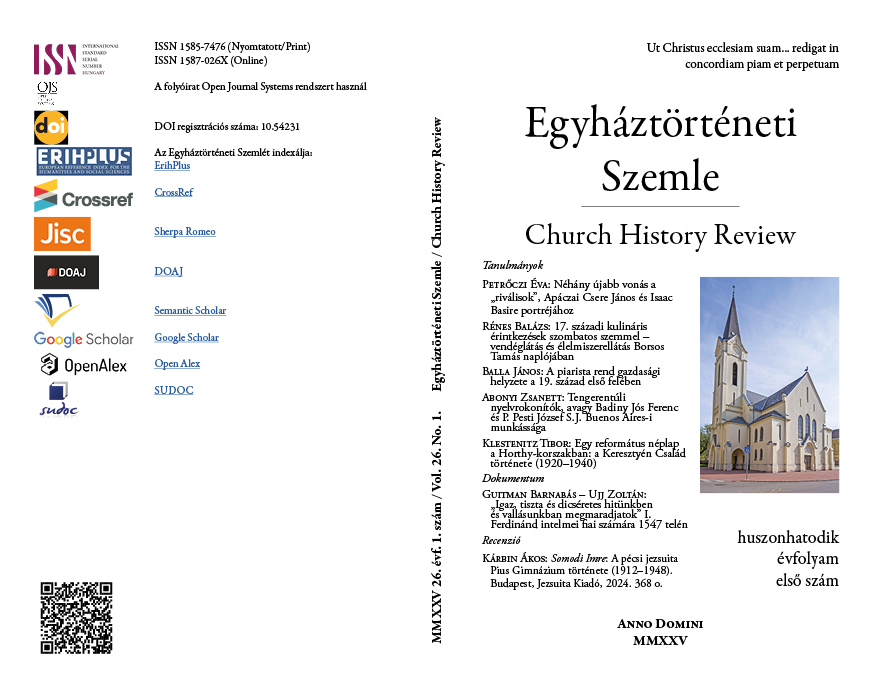 Egyháztörténeti Szemle 26/2025/1
