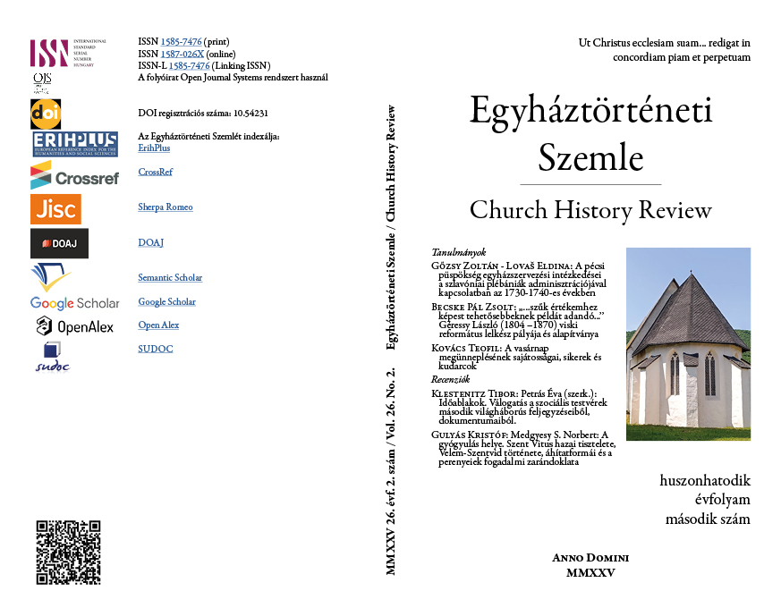 Egyháztörténeti Szemle 2025/2
